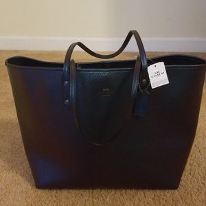 Coach Purple/Green Hologram Leather Tote Bag